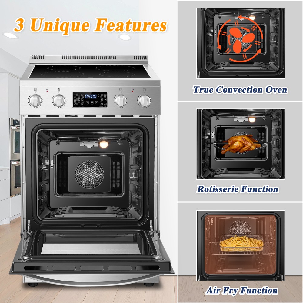 Electric stove with air 2024 fryer built in