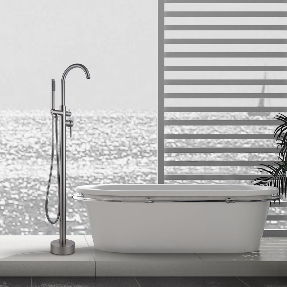 Lanbo Freestanding Bathtub Tub Fillers LB680006, Brush Nickel