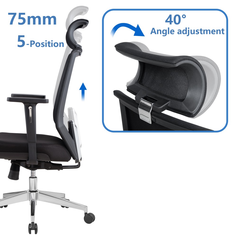 LANBO 26 in. Black High Back Adjustable Height Ergonomic Office