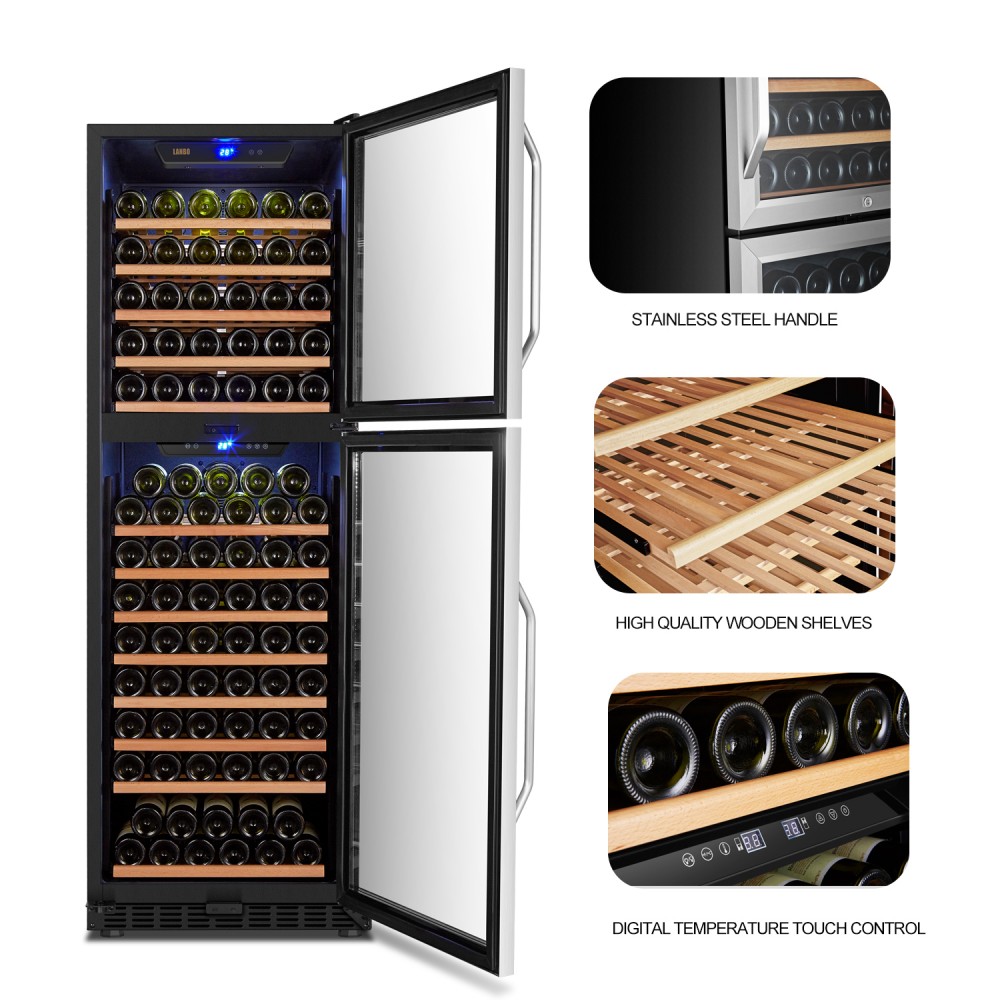 LANBO Red Wine Cooler, 162 Bottle Dual Zone Compressor Wine