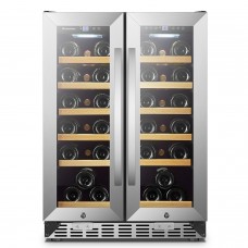 Lanbo LW165D Dual Zone (Built In or Freestanding) Compressor Wine Cooler,  160 Bottle Capacity 