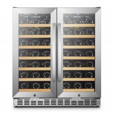 Sinoartizan 62 Bottle Dual Door Wine Cooler ST-66D
