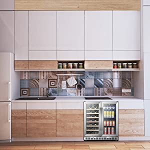 built-in wine and beverage cooler
