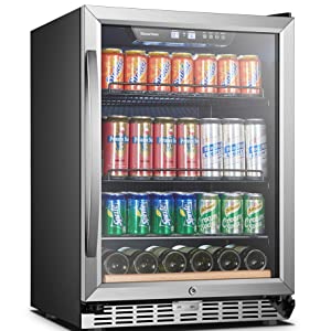 drink cooler with double-panel glass door