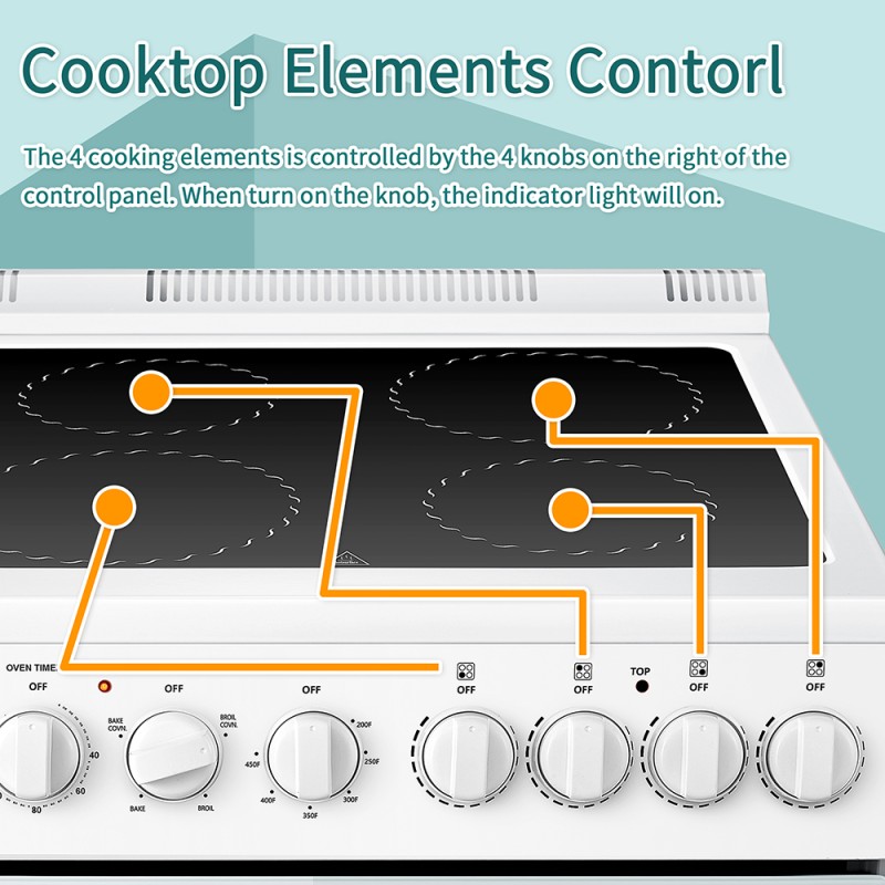 Lanbo 24 Inch Freestanding Electric Range - LB-ERK24RC-W Lanbo 24 Inch Freestanding Electric Range - LB-ERK24RC-W