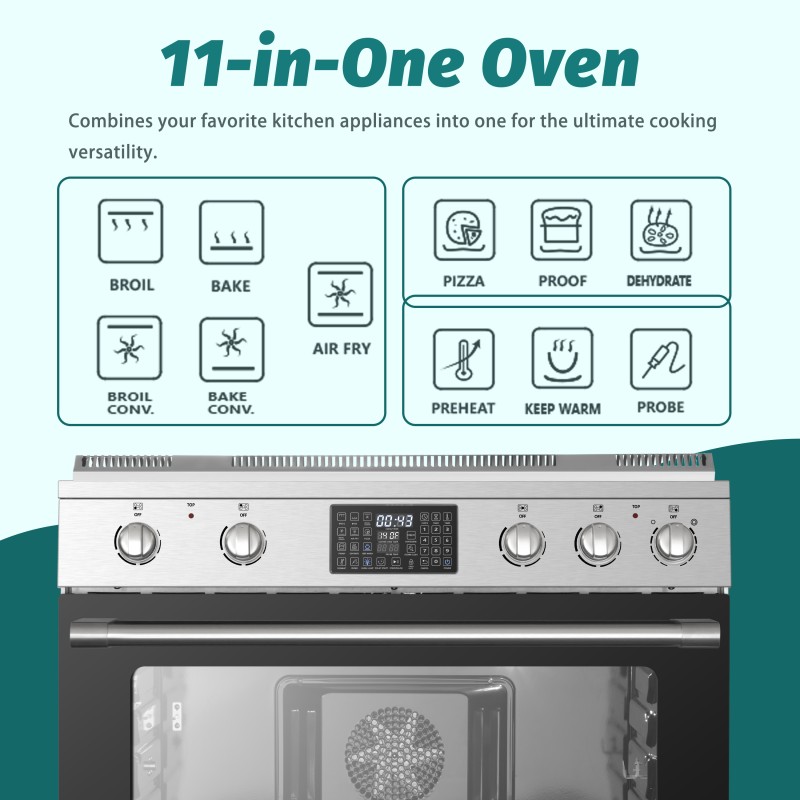 Lanbo 36 Inch Freestanding Electric Range - LB-ERT36RC-B