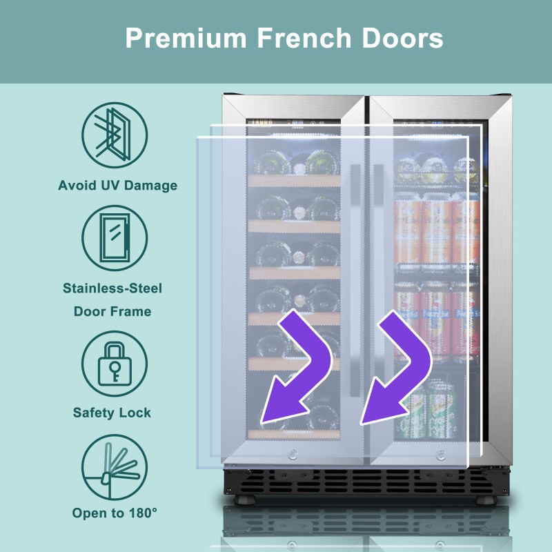 Lanbo 24 Inch Wine and Beverage Cooler - LB36BD