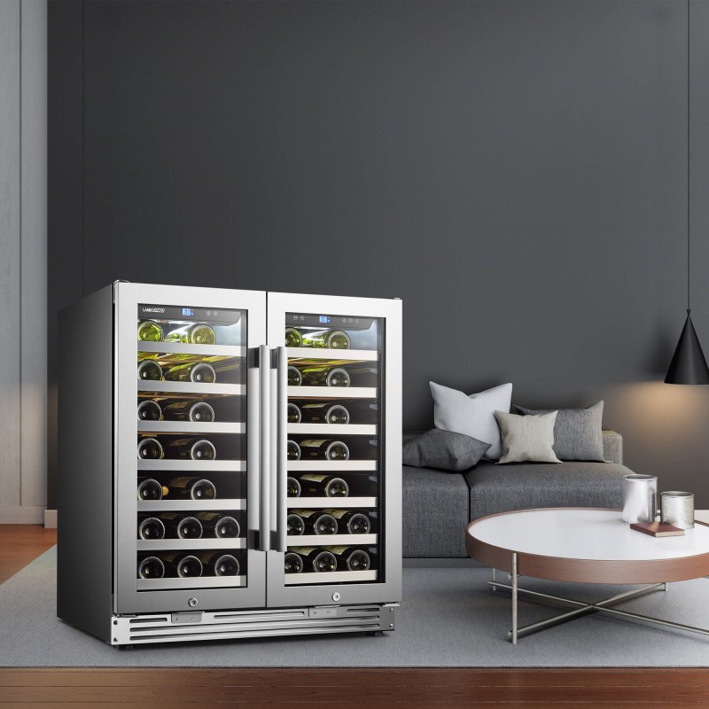 Lanbopro 52 Bottle Dual Door Wine Cooler - LP66D