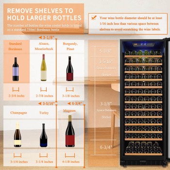 Lanbo 143 Bottle Single Zone Wine Cooler - LW155S