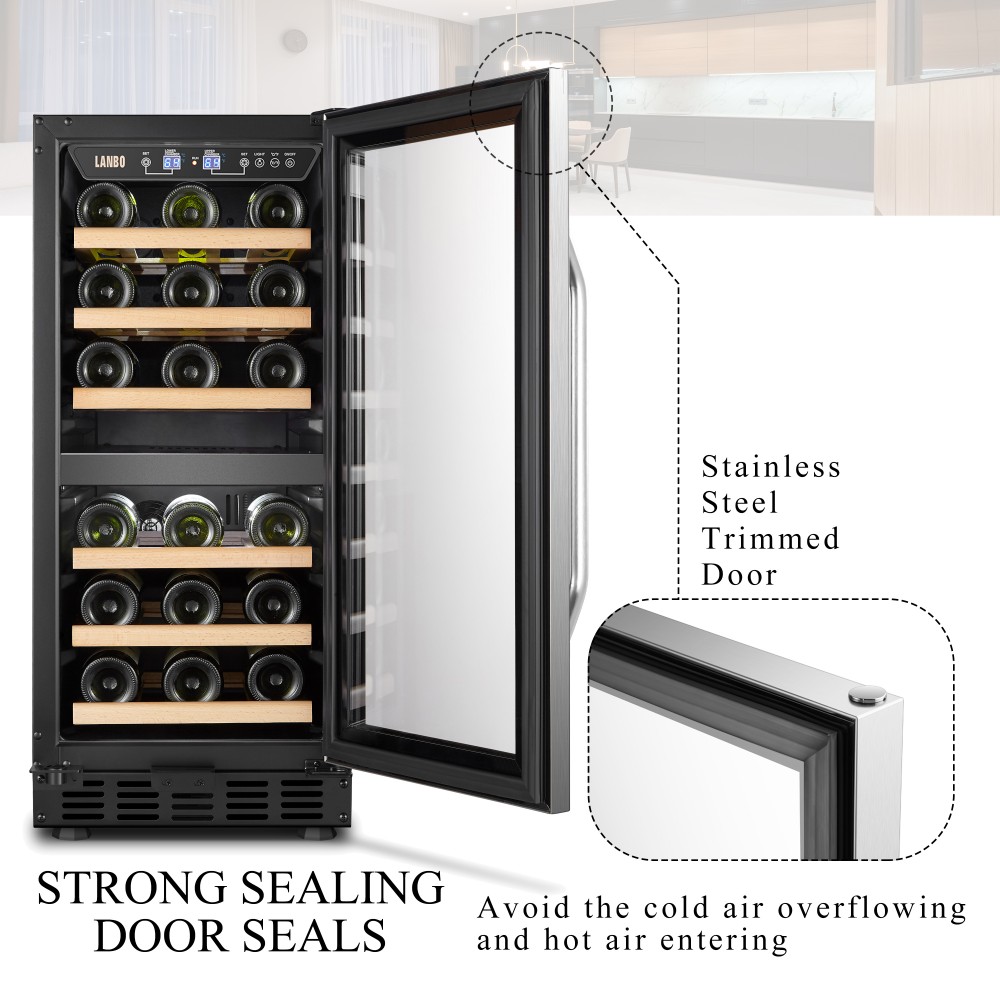 Details about   SMAD 28 Bottles Wine Fridge Wine Cooler Stainless Steel Touch Control Glass Door 