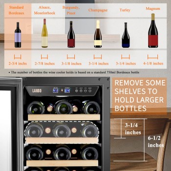Lanbo 31 Bottle Single Zone Wine Cooler - LW33S
