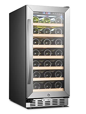 wine cooler refrigerator with glass door